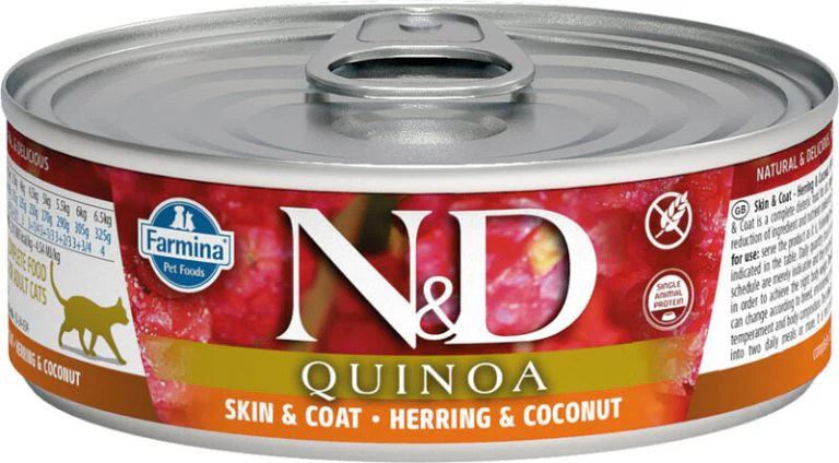 Farmina – Skin & Coat Herring, Coconut & Quinoa – 2.8oz Canned Cat Food - Image 1