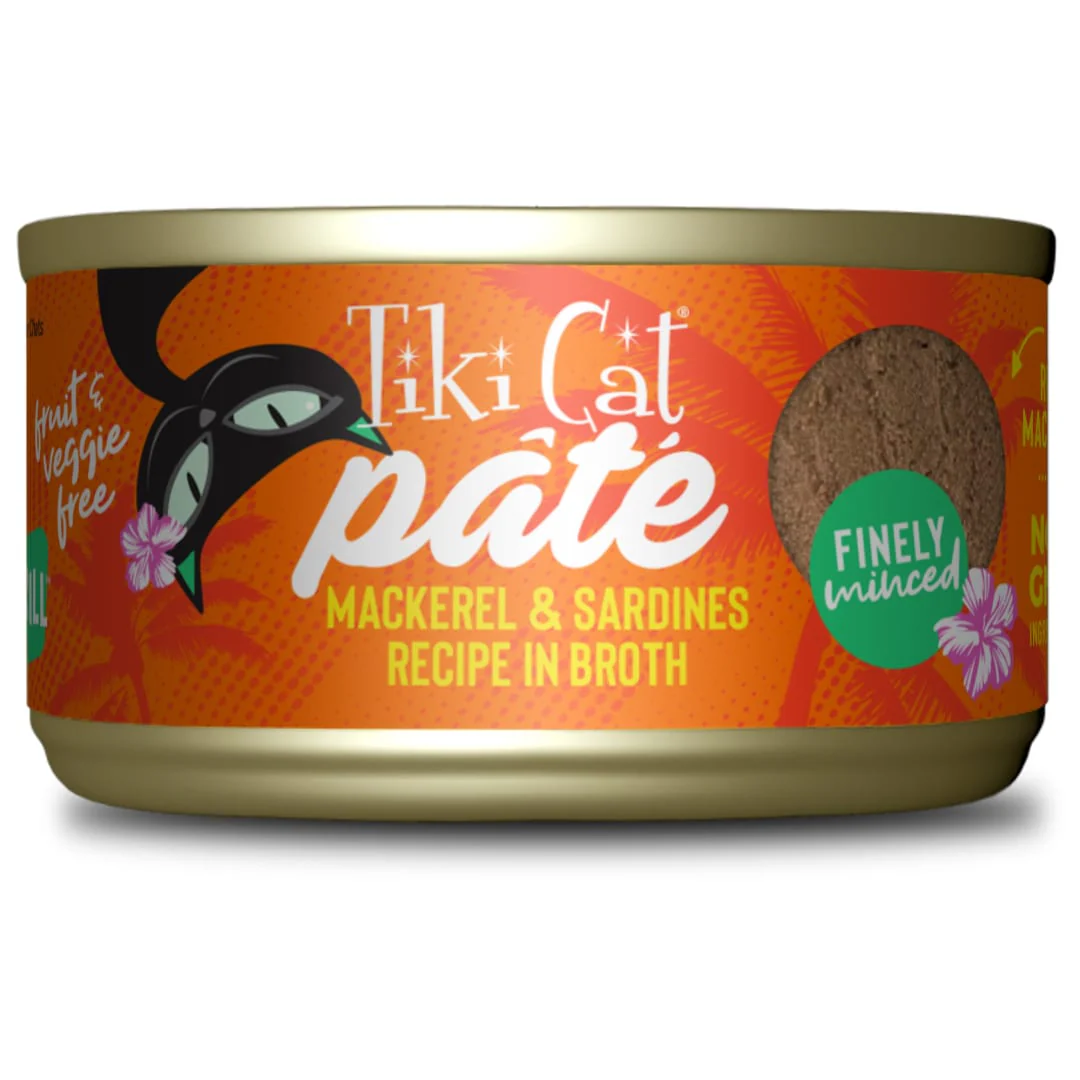 Tiki Cat Grill Pâté Wet Cat Food Mackerel & Sardines 2.8oz Can - Image 1