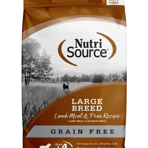 NutriSource Grain-Free Large Breed Lamb Meal & Peas Formula Dry Dog Food  30 lb - Image 1