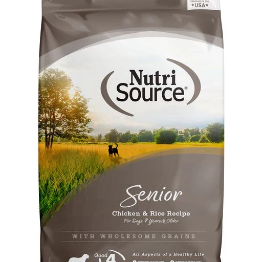 NutriSource Senior Chicken and Rice Dry Dog Food 12 lb - Image 1