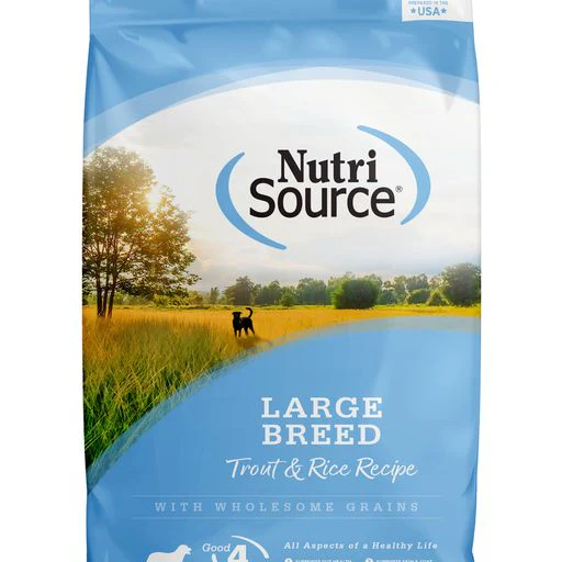 NutriSource Large Breed Trout & Rice Recipe Dry Dog Food 26lb - Image 1