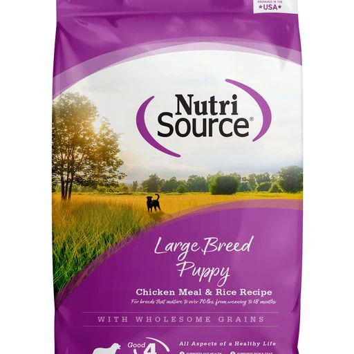 NutriSource Large Breed Chicken and Rice Puppy Dry Dog Food 12 lb - Image 1
