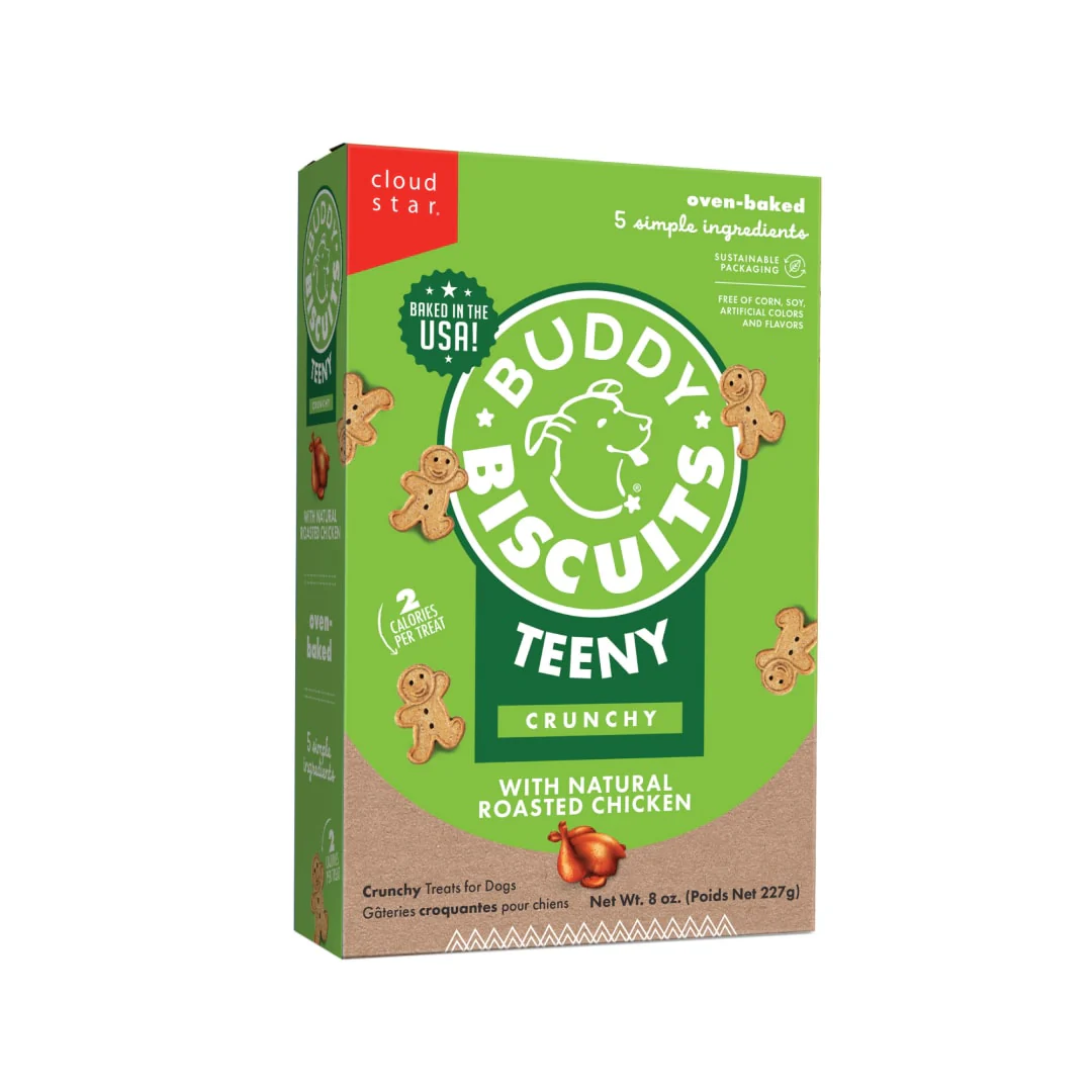 Cloud Star Buddy Biscuits Teeny Crunchy Dog Treats, Roasted Chicken, 8 oz. Box - Image 1