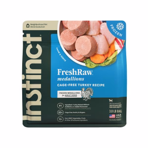 Instinct Frozen Raw Dog Food Signature Real Turkey Recipe Medallions 3lb - Image 1