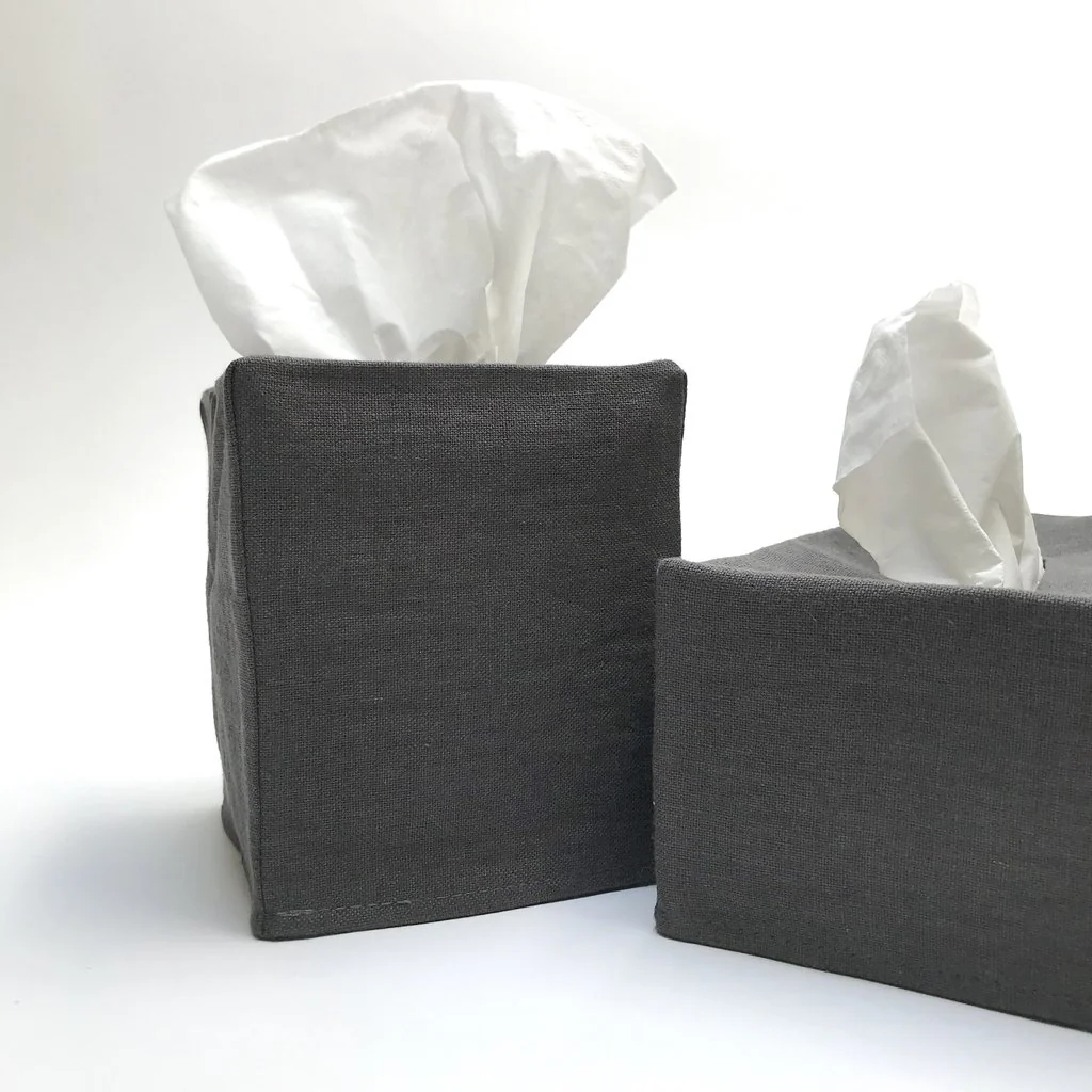 Savannah Charcoal Linen Tissue Covers - Image 2