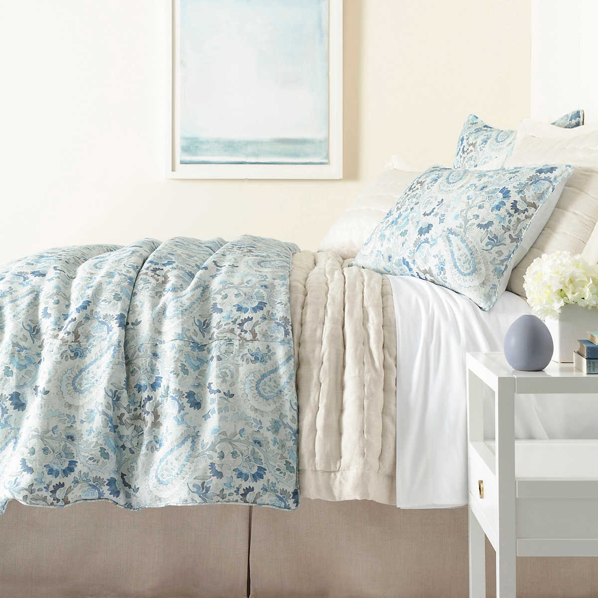 Iris Blue Linen Duvet Cover - Image 3