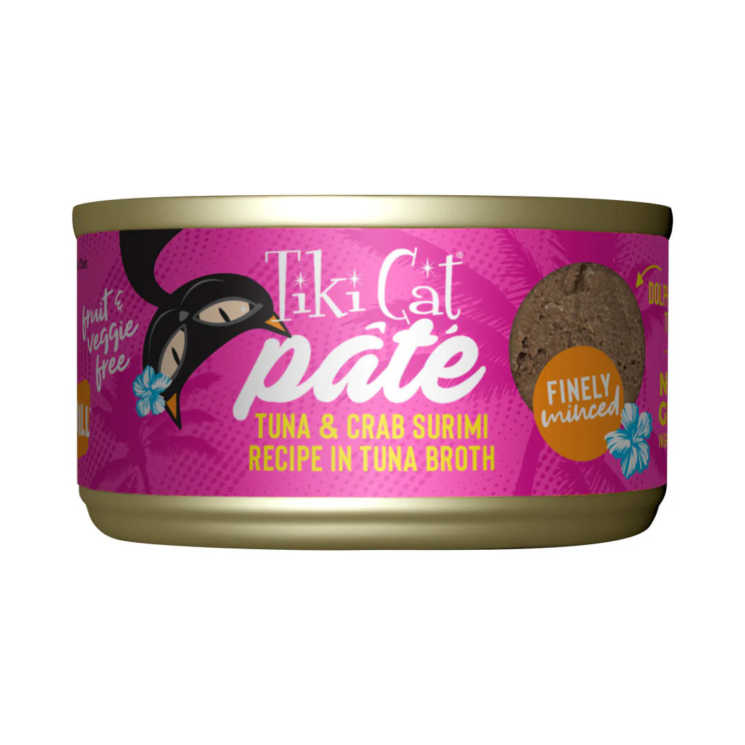 Tiki Cat Grill Pâté Wet Cat Food Tuna & Crab Surimi 2.8oz Can - Image 1