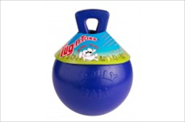 Jolly Pets-Tug-n-toss Dog Toy Ball  Blue  6-inch - Image 1