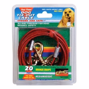 Four Paws Dog Tie Out Cable - Medium Weight - Red - Image 1