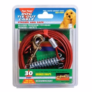 Four Paws 456902 Red Med Cable Tieout 30 Ft. - Image 1