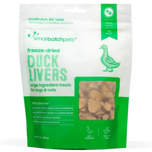 Smallbatch Freeze Dried Dog Treat 3oz Duck Liver - Image 1