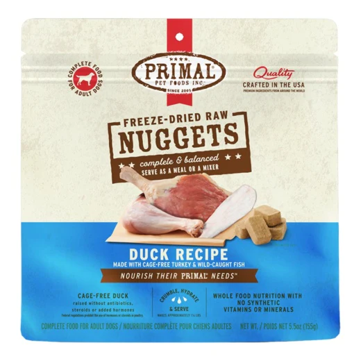 Primal Dog Freeze Dried Duck Nuggets 5.5oz - Image 1