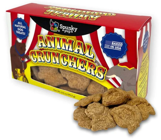 Spunky Pup Animal Crunchers Dog Treat Peanut Butter 3.5oz - Image 1