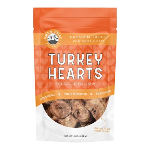 Oma’s Pride Dog Freeze-Dried Turkey Hearts Sliced 1.5oz