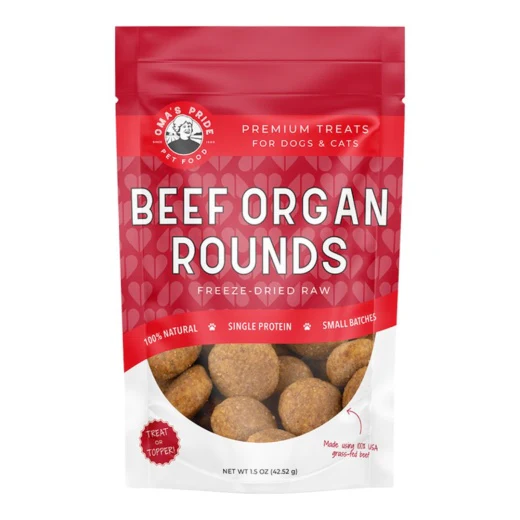 Oma’s Pride Dog Freeze-Dried Beef Organ Rounds 1.5oz