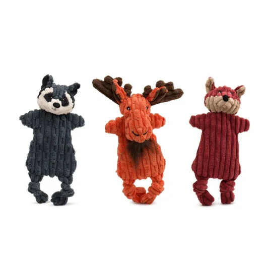 Hugglehounds Plush Dog Toy Huggleflatties Woodland Assortment Small 3pk 11in - Image 1