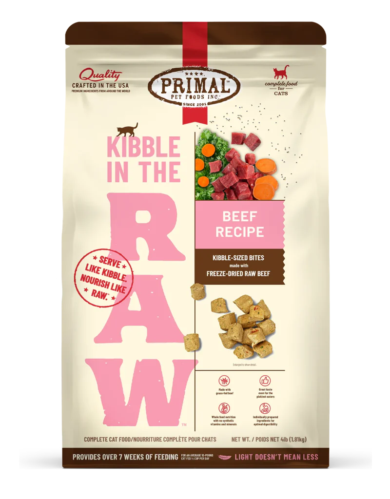 Primal Kibble In The Raw Feline Beef 1.5 lb - Image 1