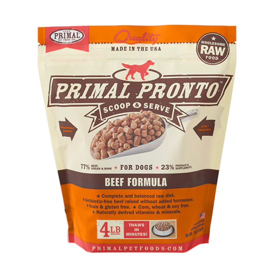 Primal Pet Foods Canine Beef Pronto Formula Dog Food, 0.75 Lb, Zip-seal Ba - Image 1