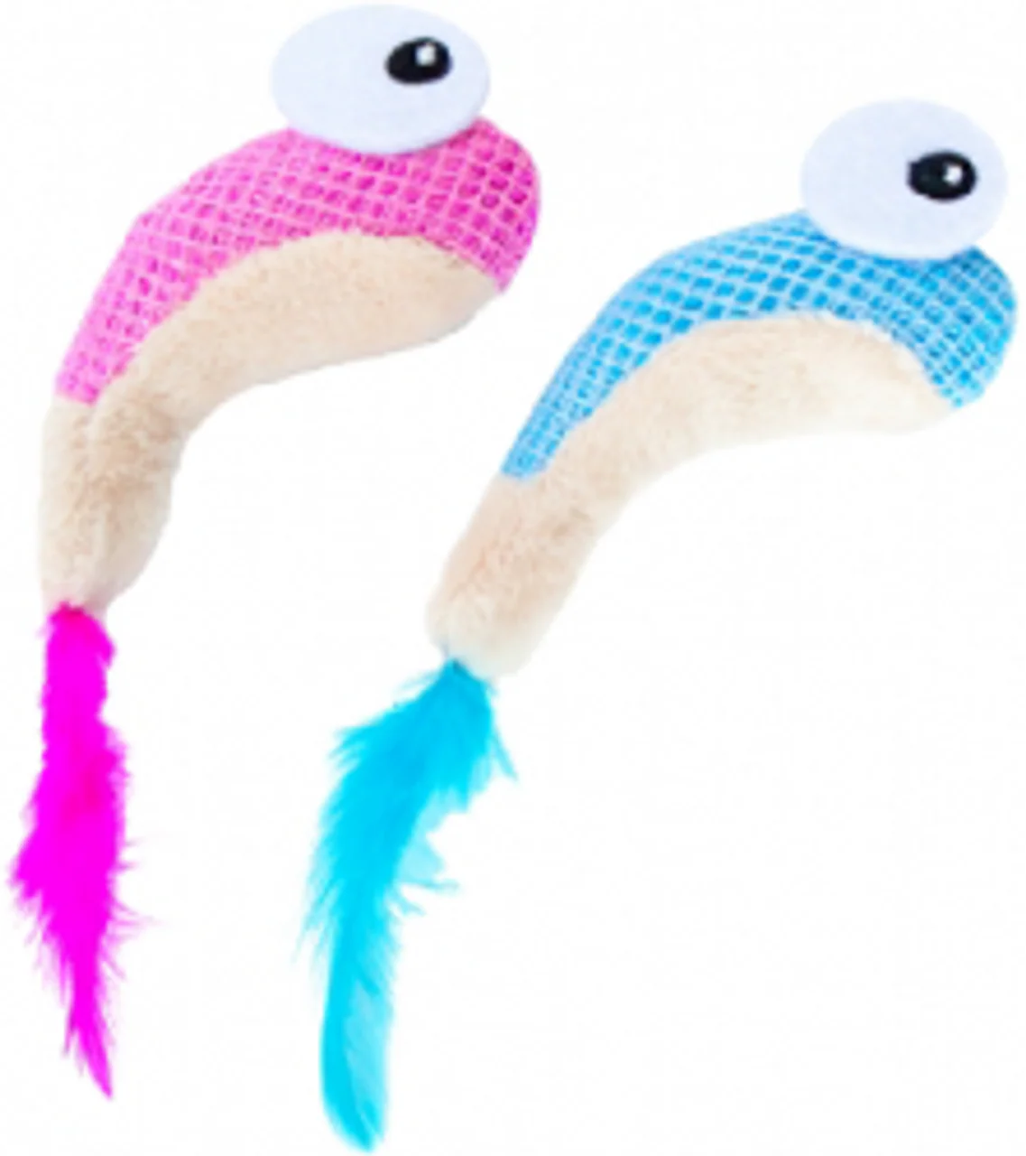 Outward Hound Dental Shrimp Cat Chew Toy 2pk - Image 1