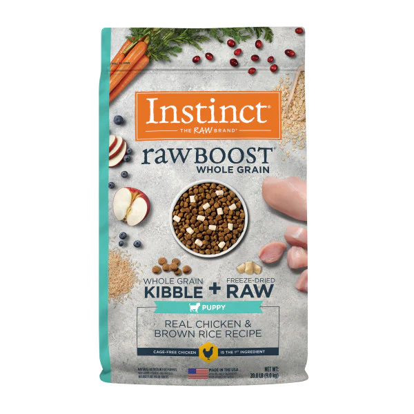 Instinct Raw Boost Puppy Whole Grain Real Chicken & Brown Rice Recipe Dry Dog Food 20lb Bag - Image 1