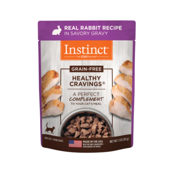 Instinct Healthy Cravings Grain-Free Real Rabbit Recipe in Savory Gravy Wet Cat Food Topper 3oz Pouch - Image 1