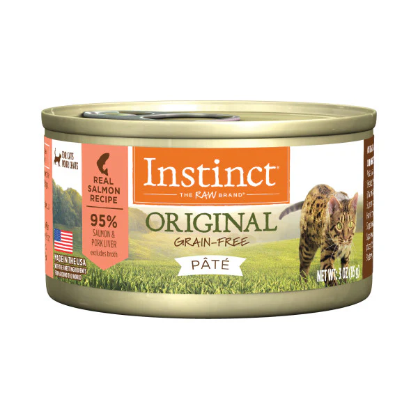 Instinct Original Grain-Free Pate Real Salmon Recipe Canned Cat Food 3oz Can - Image 1