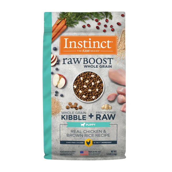 Instinct Raw Boost Puppy Whole Grain Real Chicken & Brown Rice Recipe Dry Dog Food 3.5lb Bag - Image 1