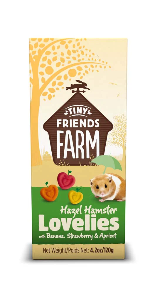 Tiny Friends Farm Hazel Hamster Lovelies with Banana, Strawberry & Apricot 4.2 oz - Image 1