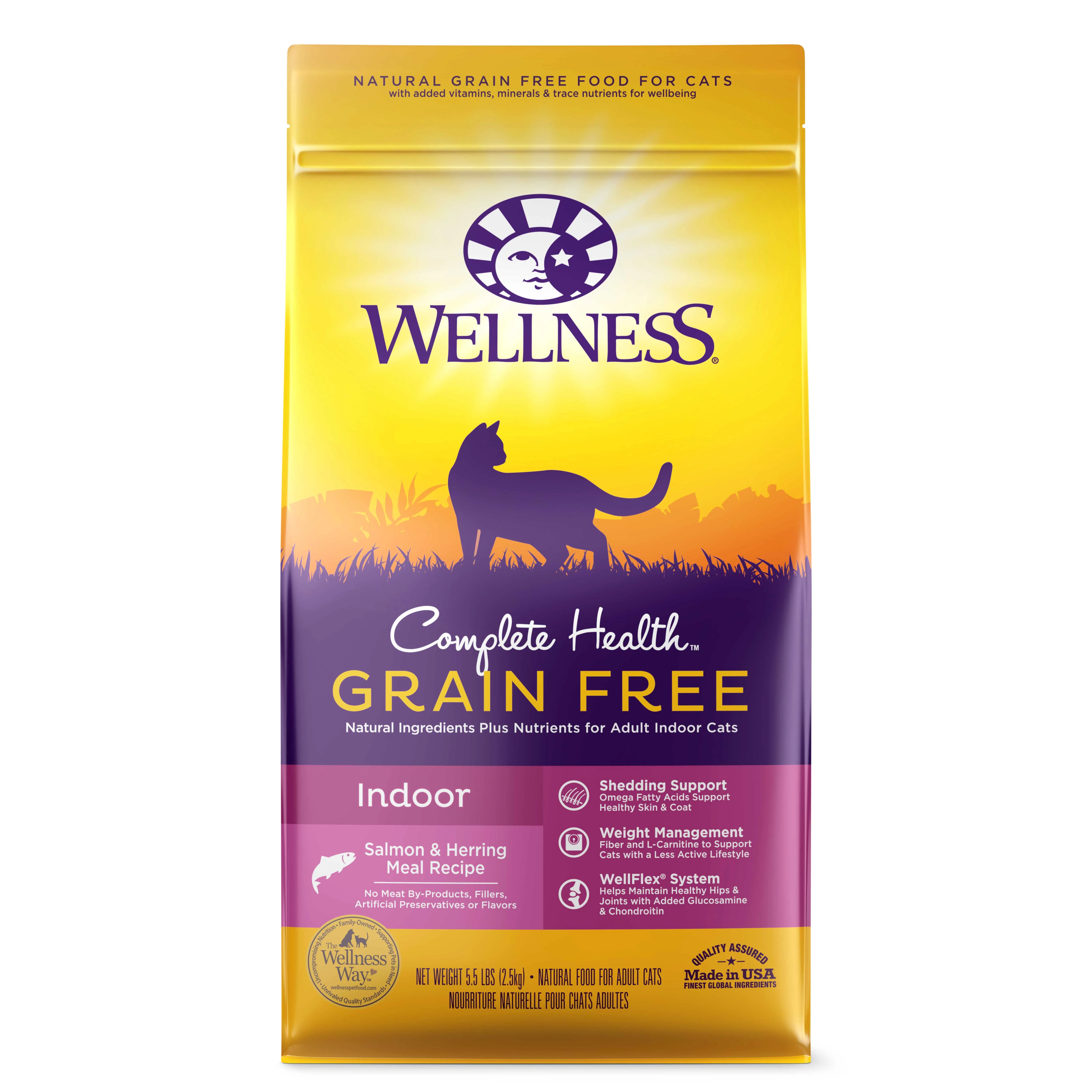 Wellness Complete Health Natural Grain Free Salmon & Herring Indoor Dry Cat Food 5.5lb Bag - Image 1