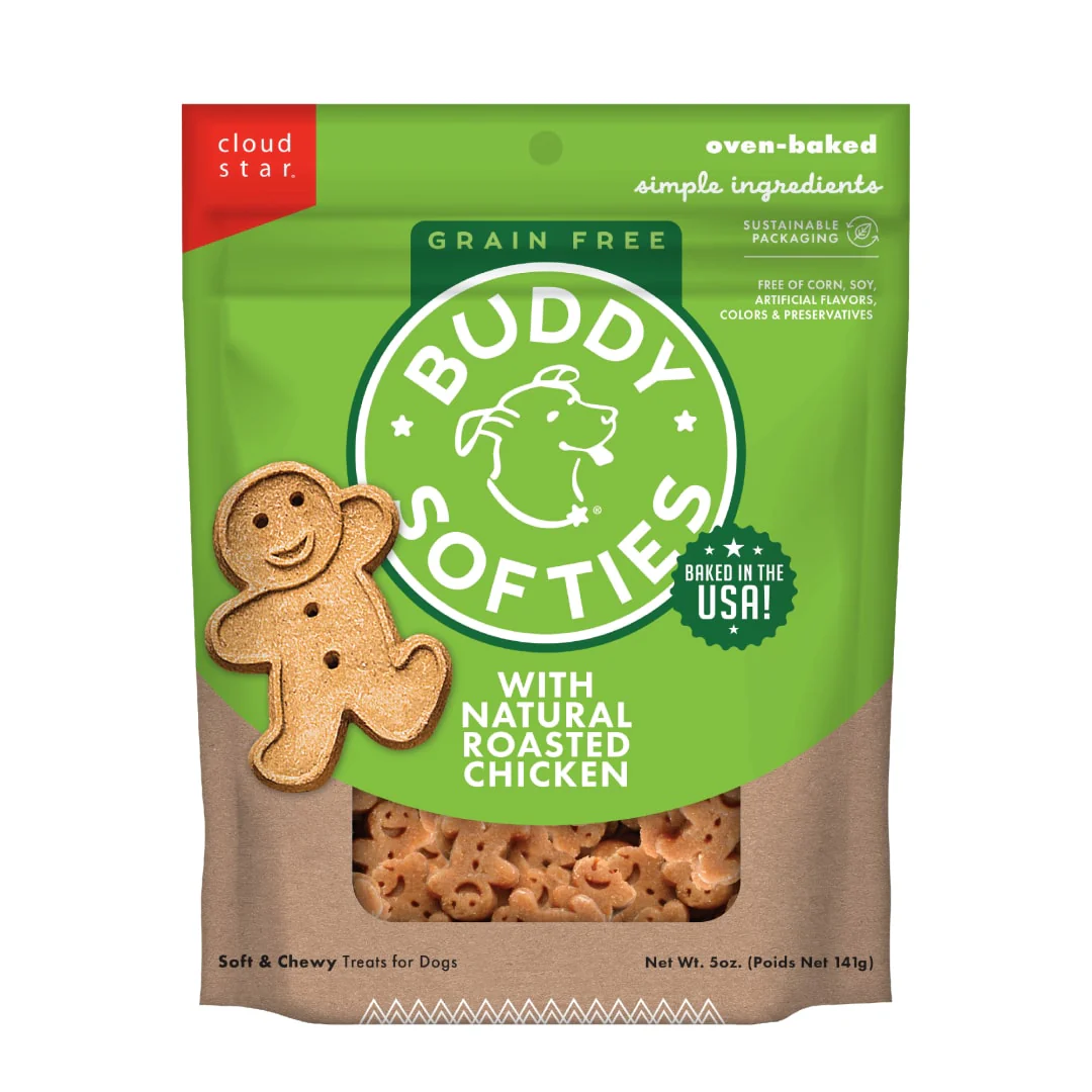 Cloud Star Buddy Biscuits Softies Soft & Chewy Grain Free Dog Treats, Roasted Chicken, 5 oz. Pouch` - Image 1
