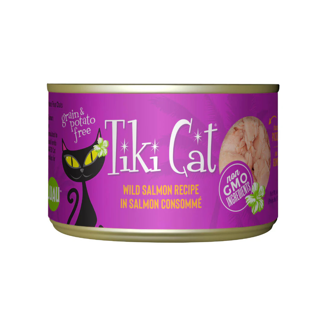 Tiki Cat Luau Wet Cat Food Wild Salmon 6oz Can - Image 1