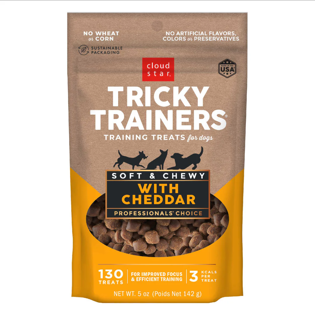 Cloud Star Tricky Trainers Soft & Chewy Dog Treats, Cheddar, 5 oz. Pouch - Image 1