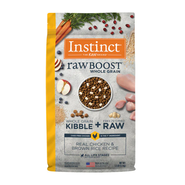 Instinct Raw Boost Whole Grain Real Chicken & Brown Rice Recipe Dry Dog Food 3.5lb Bag - Image 1
