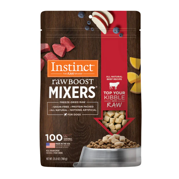Instinct Freeze-Dried Raw Boost Mixers Grain-Free Beef Recipe Freeze-Dried Dog Food Topper 25oz Bag - Image 1