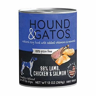 Hound & Gatos Wet Dog Food 98% Lamb Chicken & Salmon 13oz can - Image 1