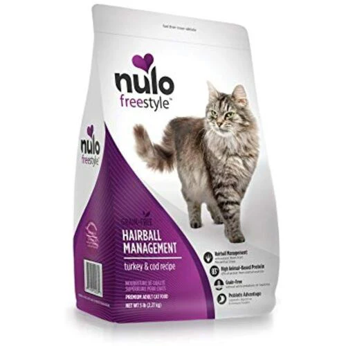 Nulo Freestyle Grain-Free Hairball Recipe Turkey & Cod Dry Cat Food, 5 lb - Image 1