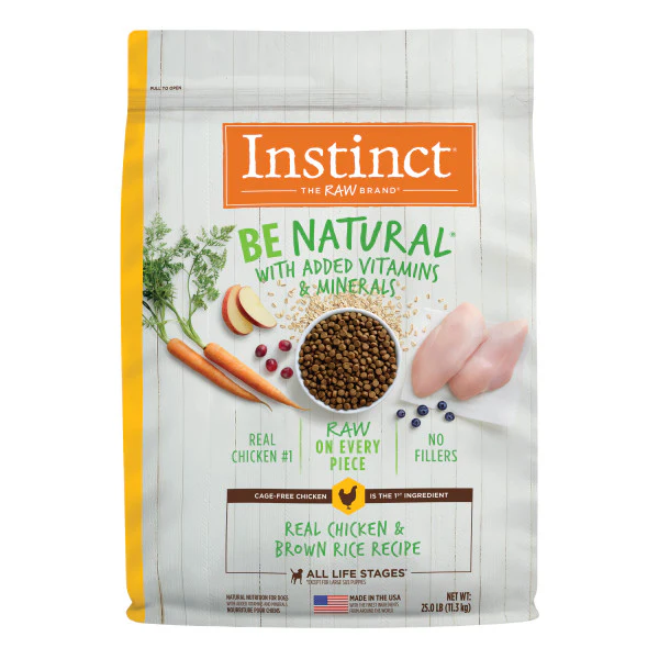 Instinct Be Natural Real Chicken & Brown Rice Recipe Dry Dog Food 25lb Bag - Image 1
