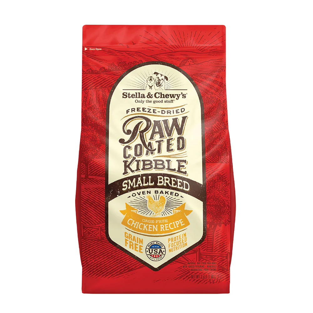 Stella & Chewy’s Raw Coated Kibble Grain-Free Cage-Free Chicken Recipe Small Breed Dog Food, 3.5 Lb