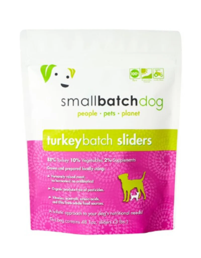 Small Batch Frozen Dog Food 1oz Sliders Turkey 3lb - Image 1