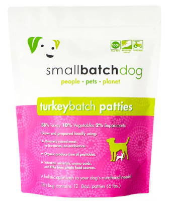 Small Batch Frozen Dog Food 6lb Patties Turkey - Image 1
