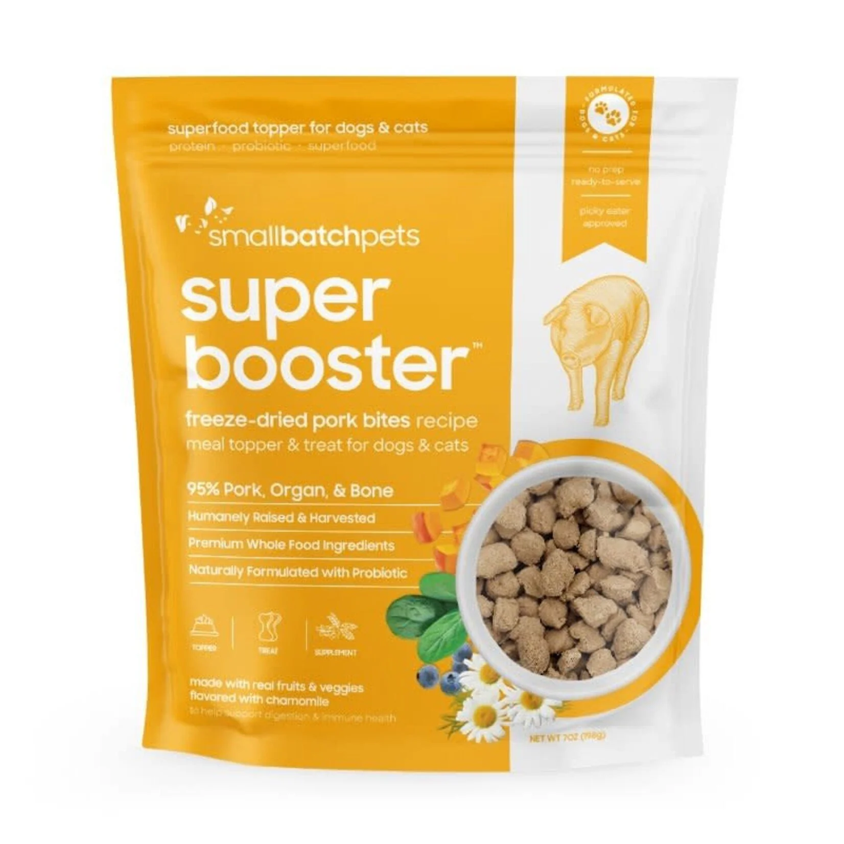 SmallBatch Pets Super Booster Freeze-Dried Pork Bites 7oz - Image 1