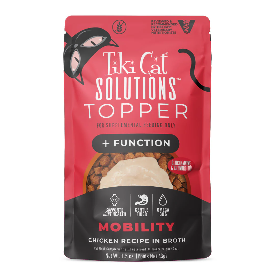 Tiki Cat Solutions Topper, Mobility, Chicken Recipe in Broth, 1.5 oz. Pouch - Image 1