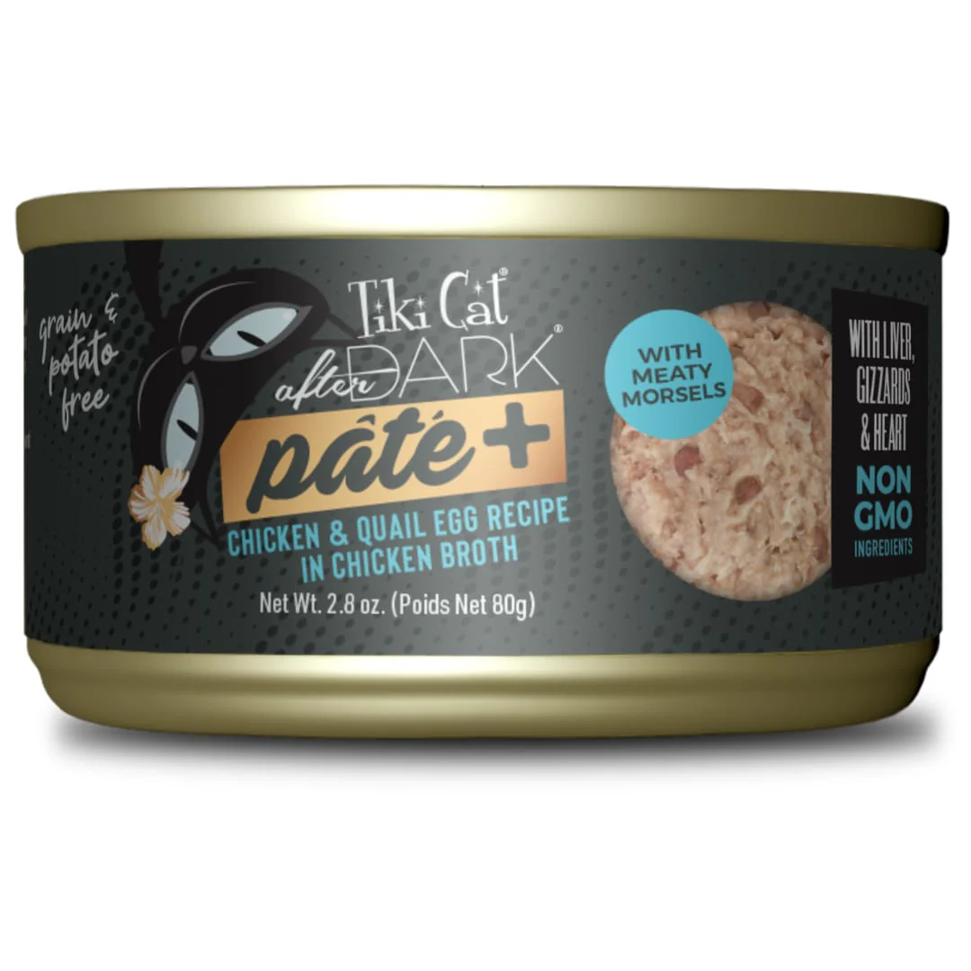 Tiki Cat After Dark Pate, Chicken & Quail Egg, 2.8 oz. Can - Image 1