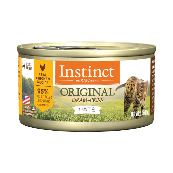 Instinct Original Grain-Free Pate Real Chicken Recipe Canned Cat Food 3oz Can - Image 1