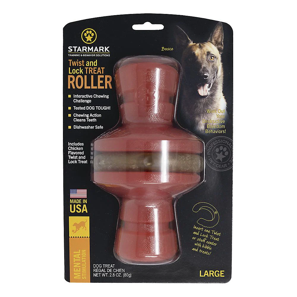 Starmark Twist & Lock Treat Roller Dog Toy, Large - Image 1