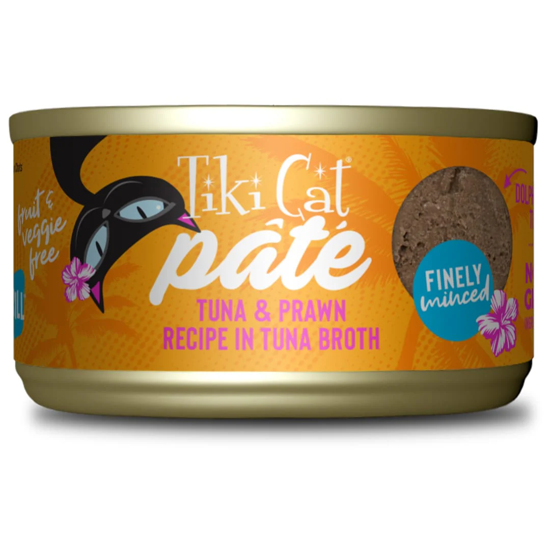 Tiki Cat Grill Pâté Wet Cat Food Tuna & Prawn 2.8oz Can - Image 1