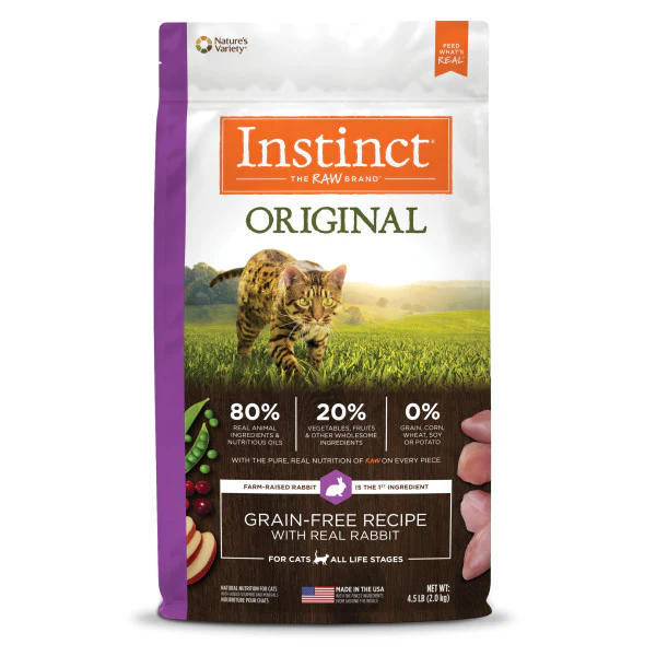 Instinct Original Grain-Free Recipe with Real Rabbit Dry Cat Food 4.5lb Bag - Image 1