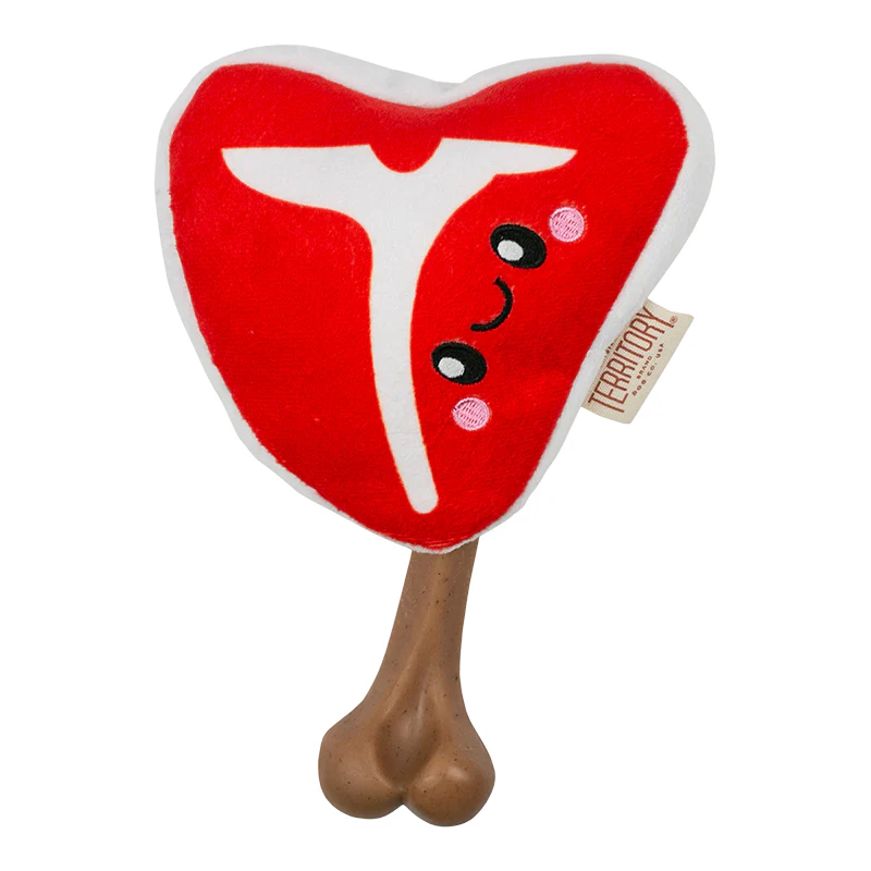 Territory 2 in 1 Steak on Bone Dog Toy 8in - Image 1