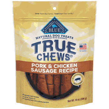 True Chews Pork & Chicken Sausage Dog Treats 14oz - Image 1
