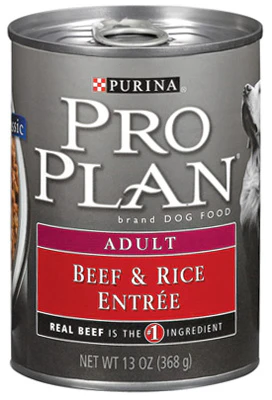 Purina Pro Plan High Protein Dog Food Wet Pate  Beef and Rice Entree  13 oz. Can - Image 1